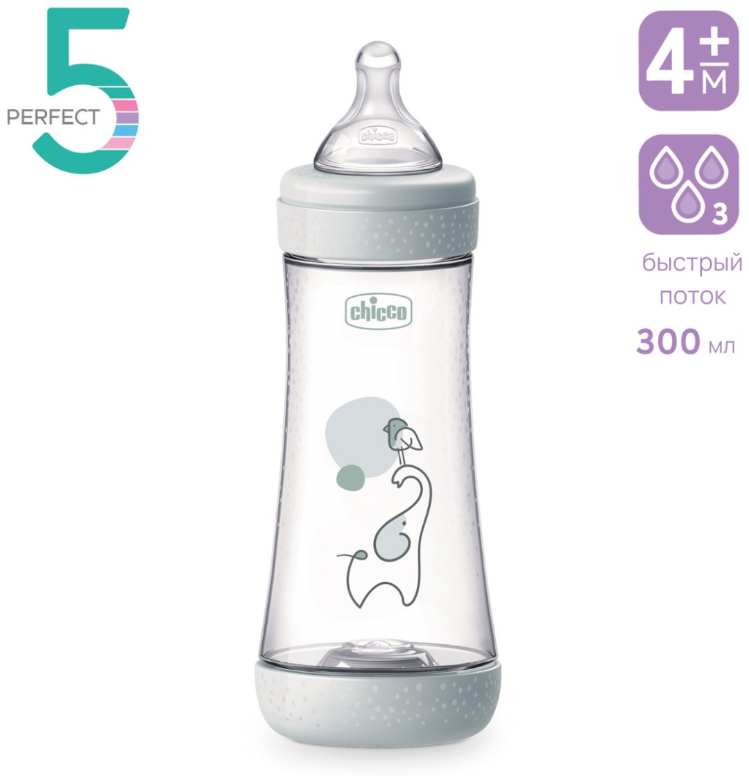 Бутылочка Chicco 00020235320040 300 мл серый купить,NaN