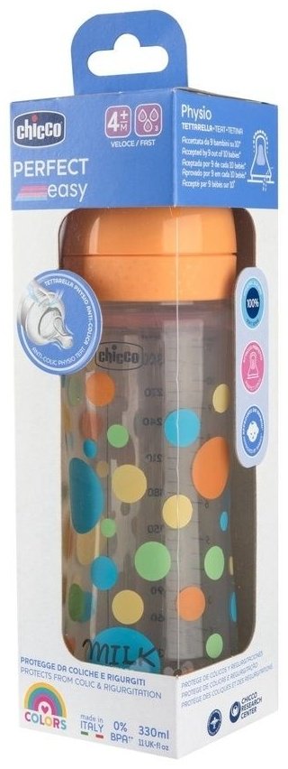 Бутылочка Chicco 00020245200000 330 мл оранжевый купить,NaN