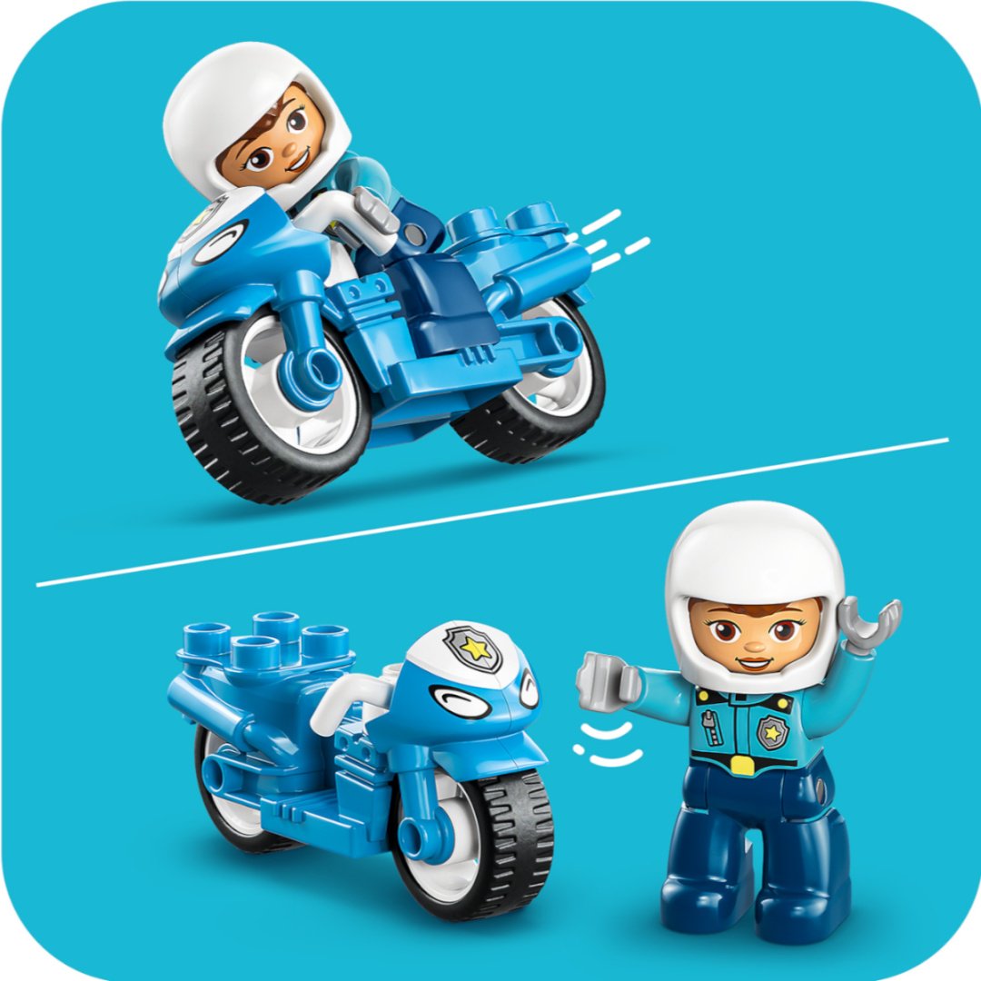 Конструктор LEGO Синий полицейский мотоцикл 10471, деталей 11 шт купить,NaN