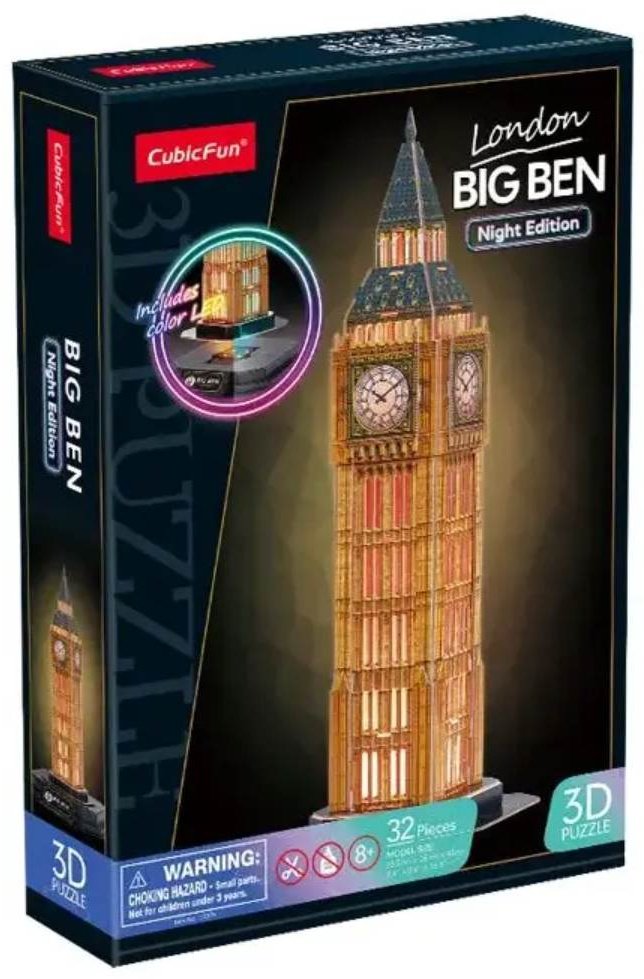 CubicFun Биг-бен с LED-подсветкой 3D 32 деталей купить,NaN