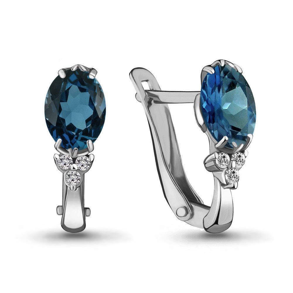 Серьги Aquamarine 4414008А 3,3гр. купить,NaN
