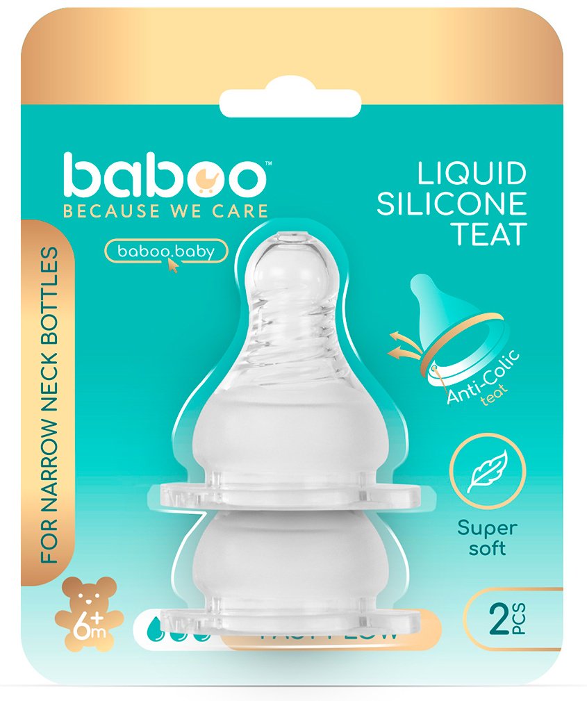 Соска для бутылочки Baboo 4-008, 2 шт купить,NaN