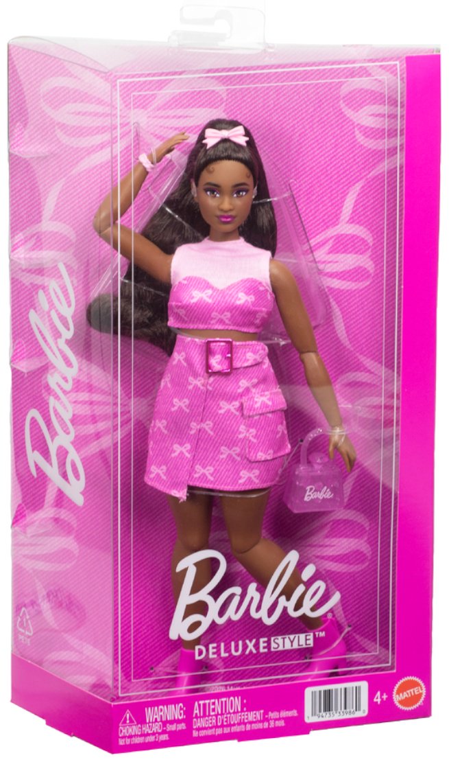 Кукла-модель Barbie Barbie Fashionistas DELUXE «Брюнетка в розовом джинсовом костюме» 29 см купить,NaN