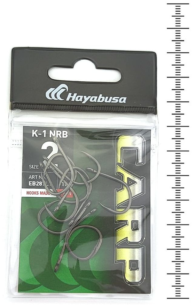 Крючок для рыбалки Hayabusa K-1 XS BN №2 карповый черный 10 шт