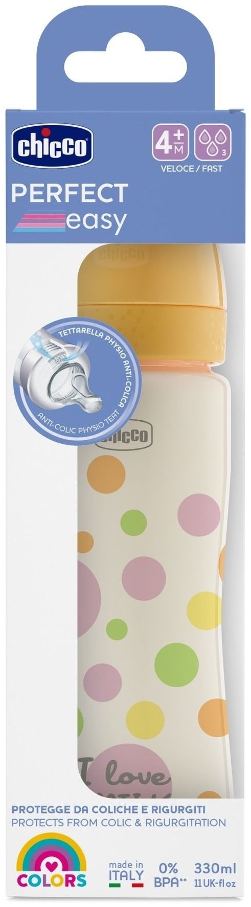 Бутылочка Chicco 00020245100000 330 мл оранжевый купить,NaN