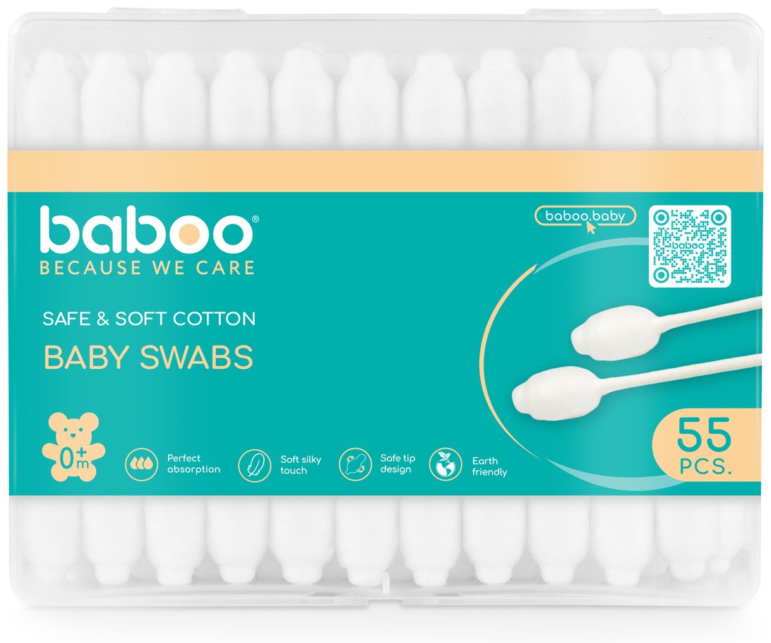 Baboo ватные палочки Baby 55 шт купить,NaN