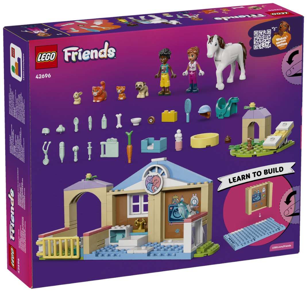 Конструктор LEGO Ветеринарная клиника с животными 42696, деталей 141 шт купить,NaN