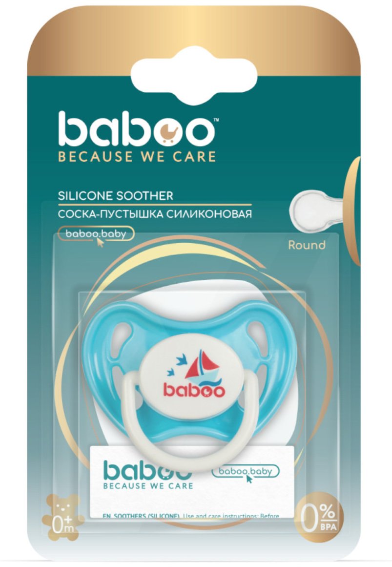 Пустышка Baboo 5-037, 1 шт, синий купить,NaN