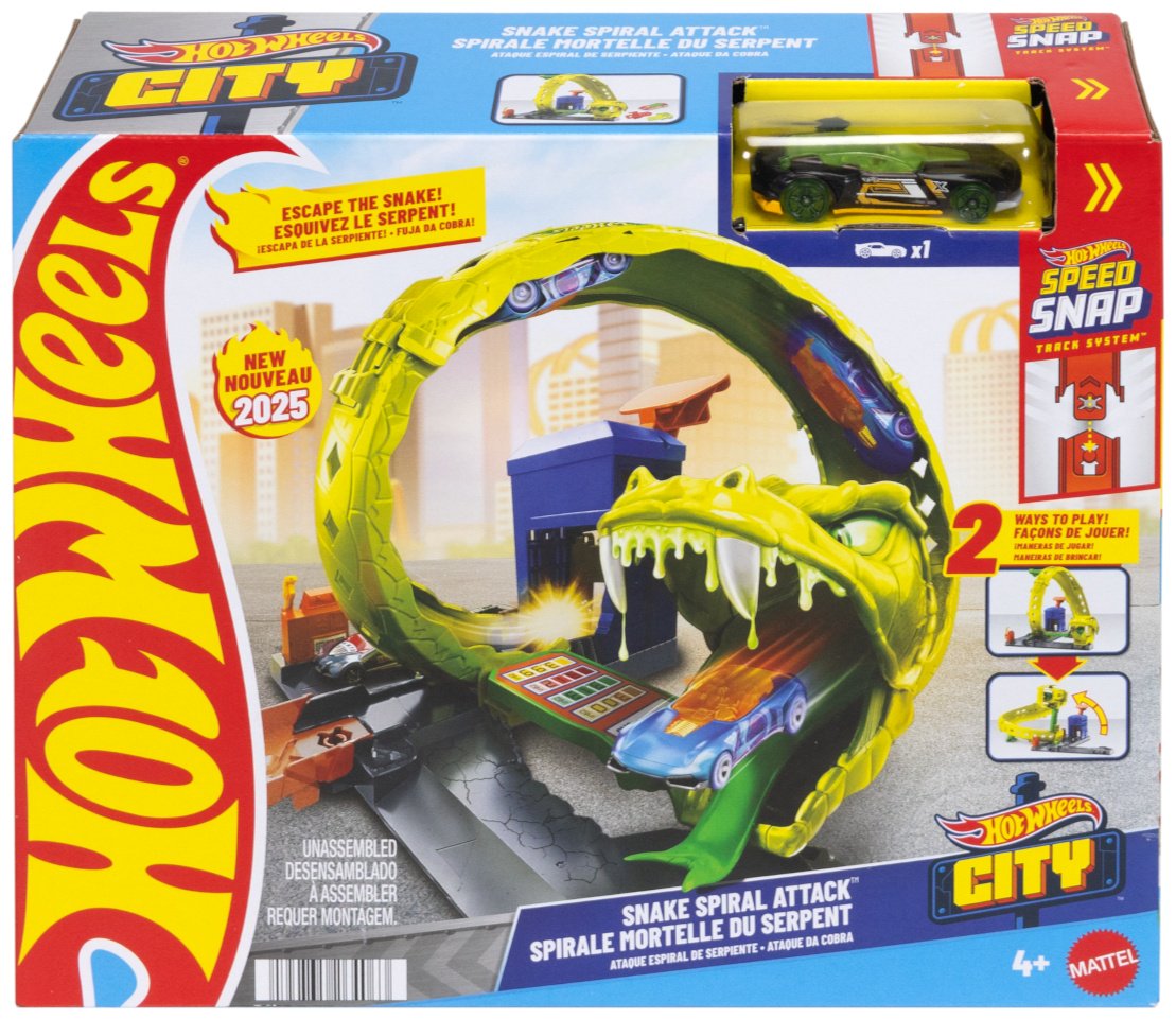 Детские треки и авторалли Hot Wheels City. Snake Spiral Attack мультиколор купить,NaN