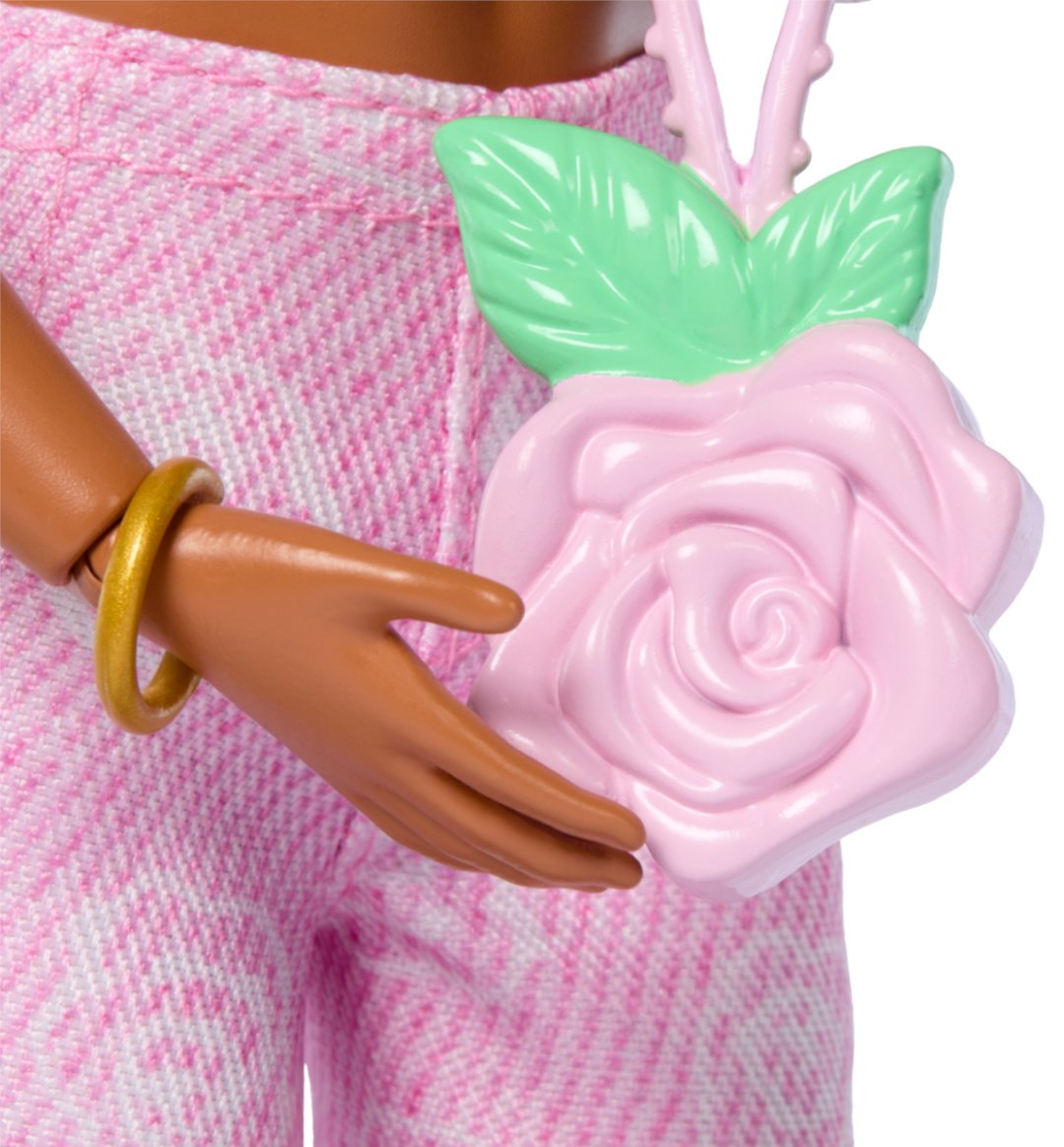 Кукла-модель Barbie Fashionistas DELUXE Шатенка с двумя хвостиками в розовом джинсовом костюме 29 см купить,NaN