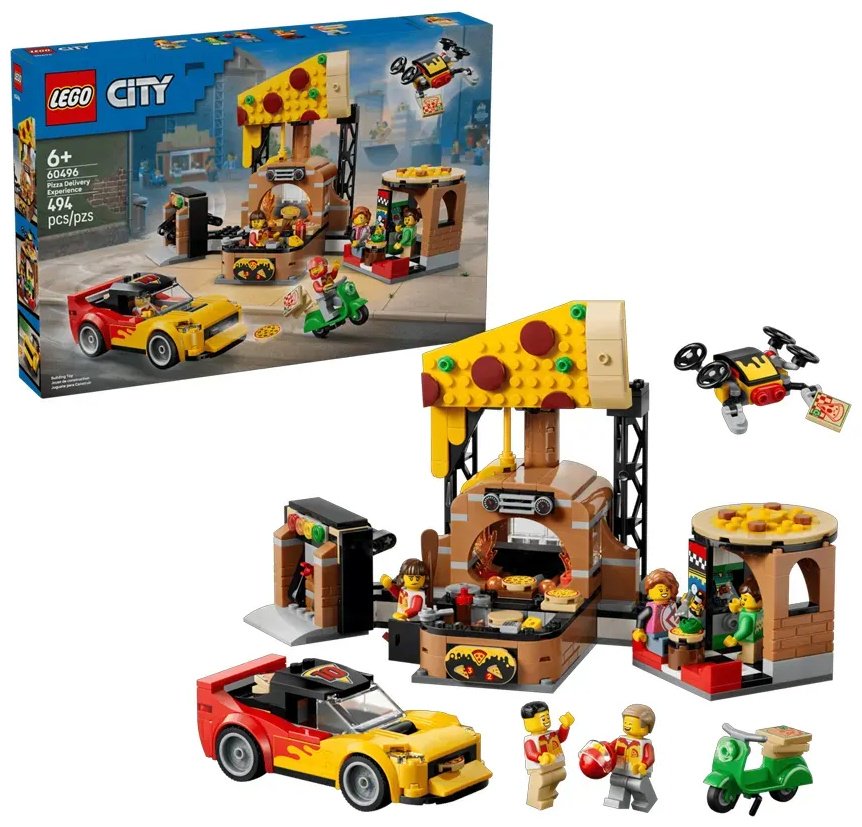 Конструктор LEGO City Город Пиццерия и техника для доставки 60496, деталей 494 шт купить,NaN