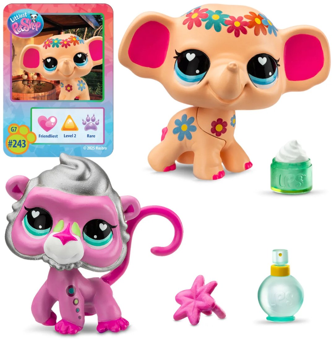Набор Littlest Pet Shop Пара друзей Спа у Слона (Слон и Обезьяна) купить,NaN