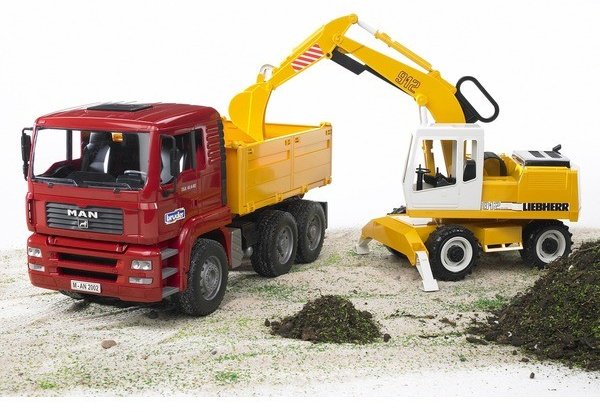 Спецтехника Bruder Экскаватор колёсный Liebherr желтый купить,NaN