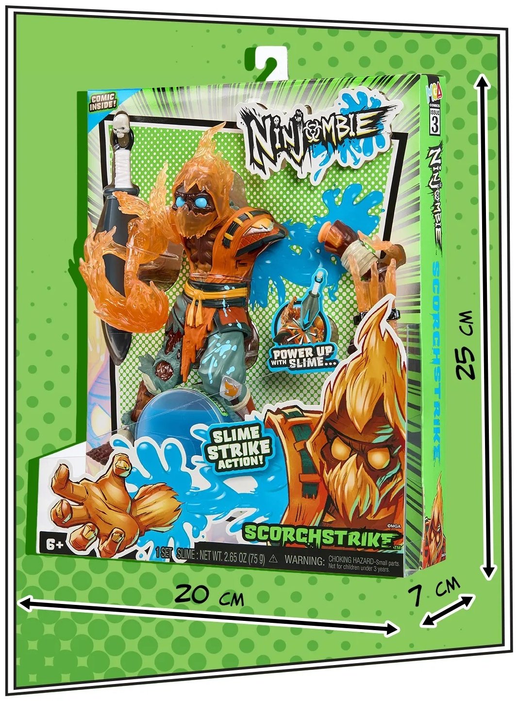 Ninjombie Ниндзомби игровой набор фигурка со слаймом Скорстрайк Scorchstrike 68759 18 см 1 шт купить,NaN