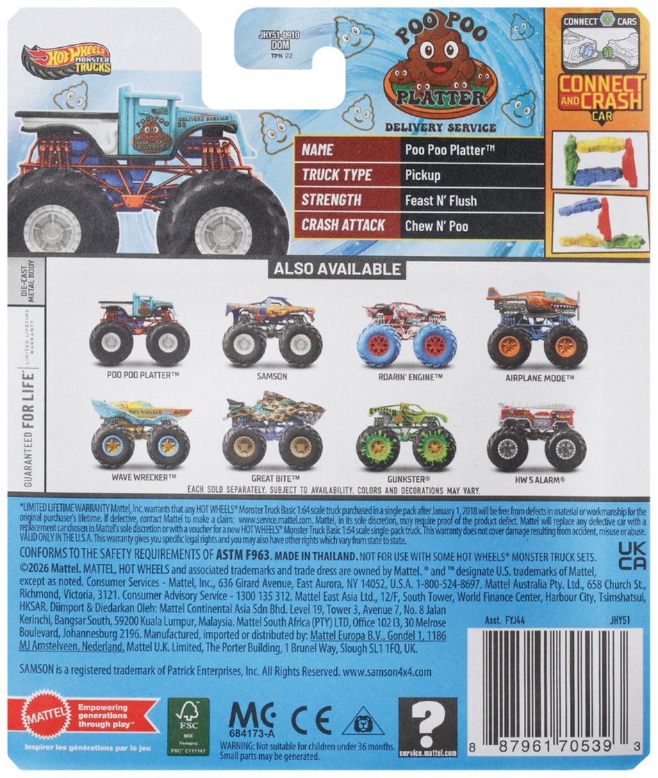 Машина Hot Wheels Monster Truck голубой купить,NaN