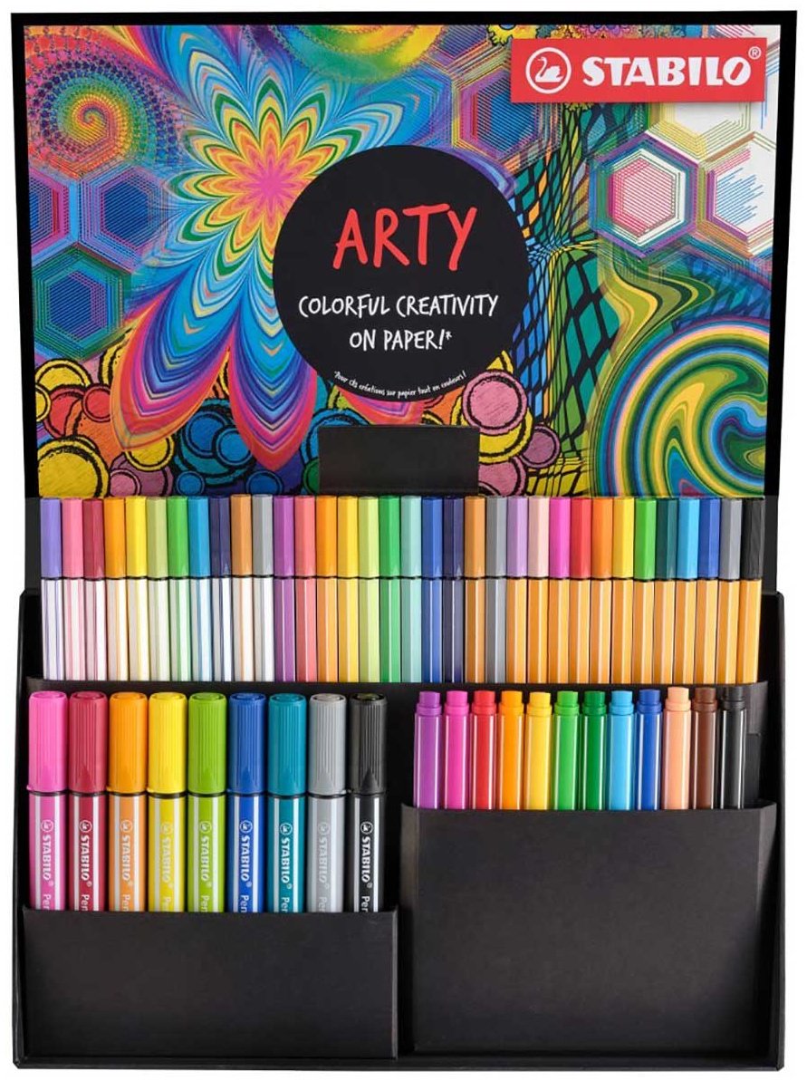 Ручка капиллярная STABILO ARTY Creative set 55 шт, 0.4 мм, цвет чернил мультиколор купить,NaN