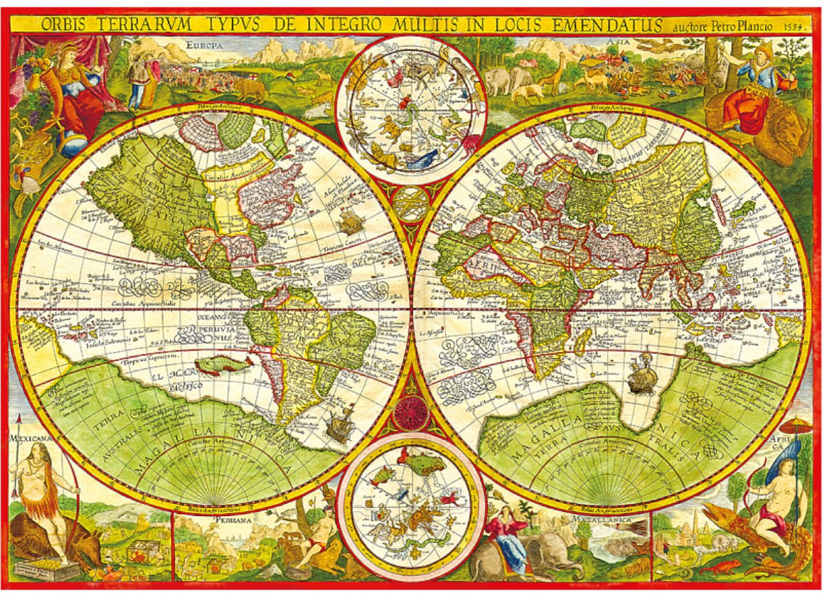 Пазл Step Puzzle Пазл 1000 эл. "Карта мира Планциуса. 1594" классический 1000 деталей купить,NaN