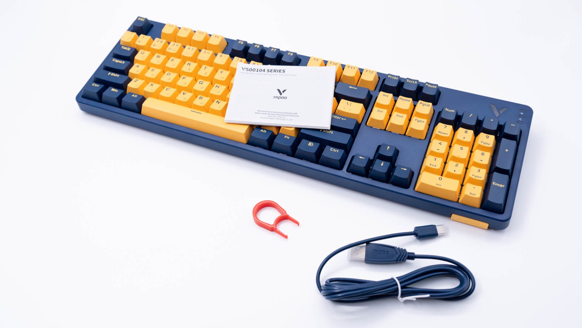 Клавиатура Rapoo V500PRO TM Yellow Blue синий купить,NaN