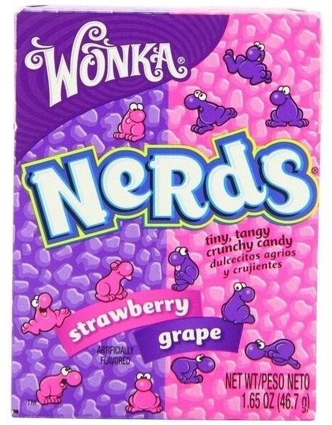 Конфеты драже Nerds Wonka клубника, виноград 46.7 г купить,NaN