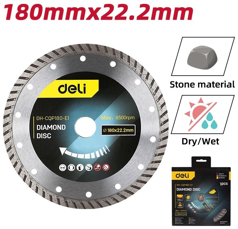 Диск отрезной алмазный 180x22.2х2.2 мм, DELI DH-CQP180-E1 купить,3120