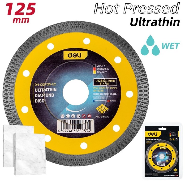 Диск отрезной алмазный 125x22.2х0.8 мм, DELI EDH-CQP125-E2 купить,NaN