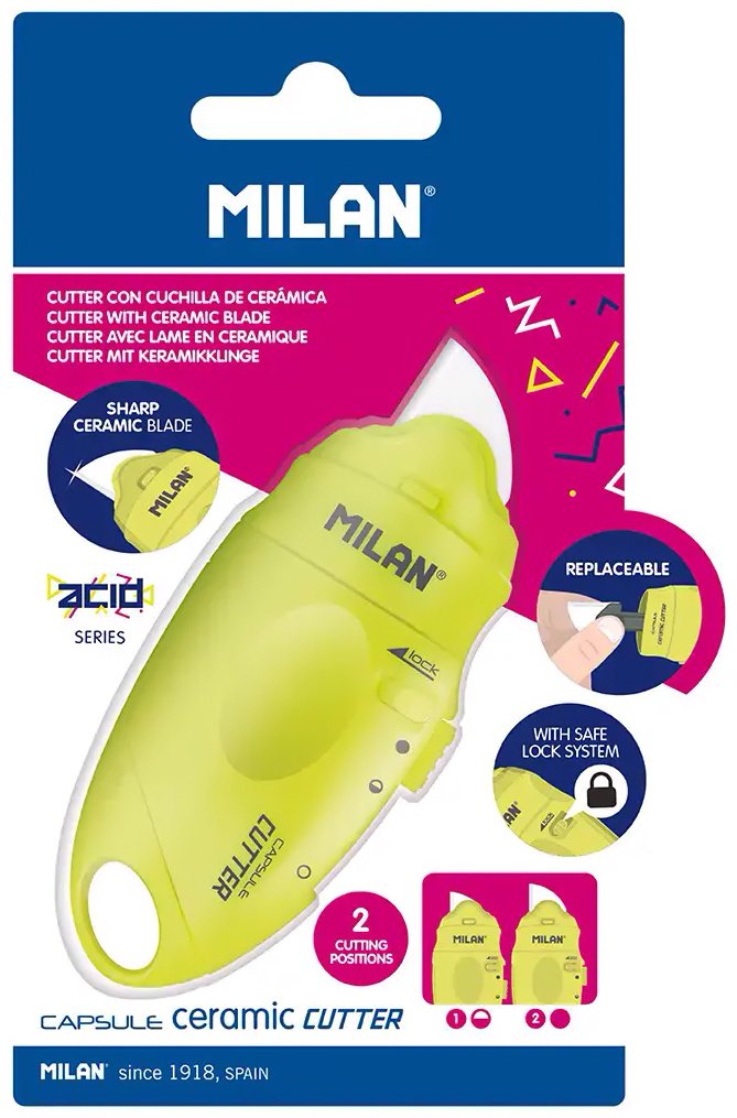 Канцелярский нож Milan BWM10337Y желтый купить,NaN
