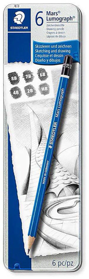 Карандаш STAEDTLER 100 G6 13, 4B, HB, 6 шт купить,NaN