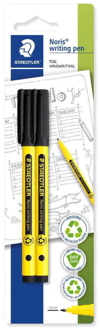 Ручка капиллярная STAEDTLER Noris 2 шт, 0.6 мм, цвет чернил черный купить,NaN