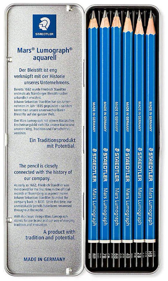 Карандаш STAEDTLER 100 G6 13, 4B, HB, 6 шт купить,NaN
