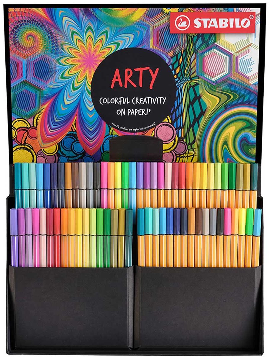 Ручка капиллярная STABILO ARTY Creative set 68 шт, 0.4 мм, цвет чернил мультиколор купить,NaN