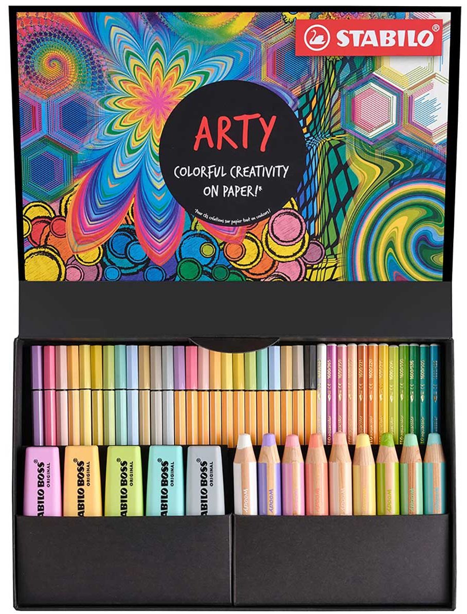 Ручка капиллярная STABILO ARTY Creative set Pastel 50 шт, 0.7 мм, цвет чернил мультиколор купить,NaN