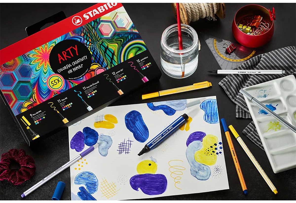 Ручка капиллярная STABILO ARTY Creative set 68 шт, 0.4 мм, цвет чернил мультиколор купить,NaN