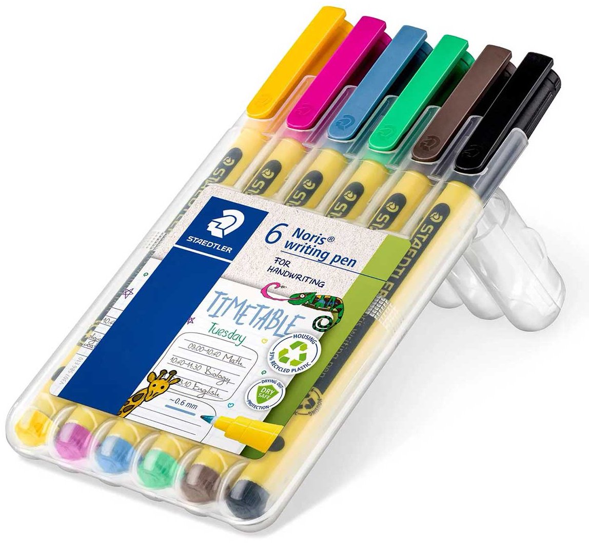 Ручка капиллярная STAEDTLER Noris 6 шт, 0.6 мм, цвет чернил мультиколор купить,NaN