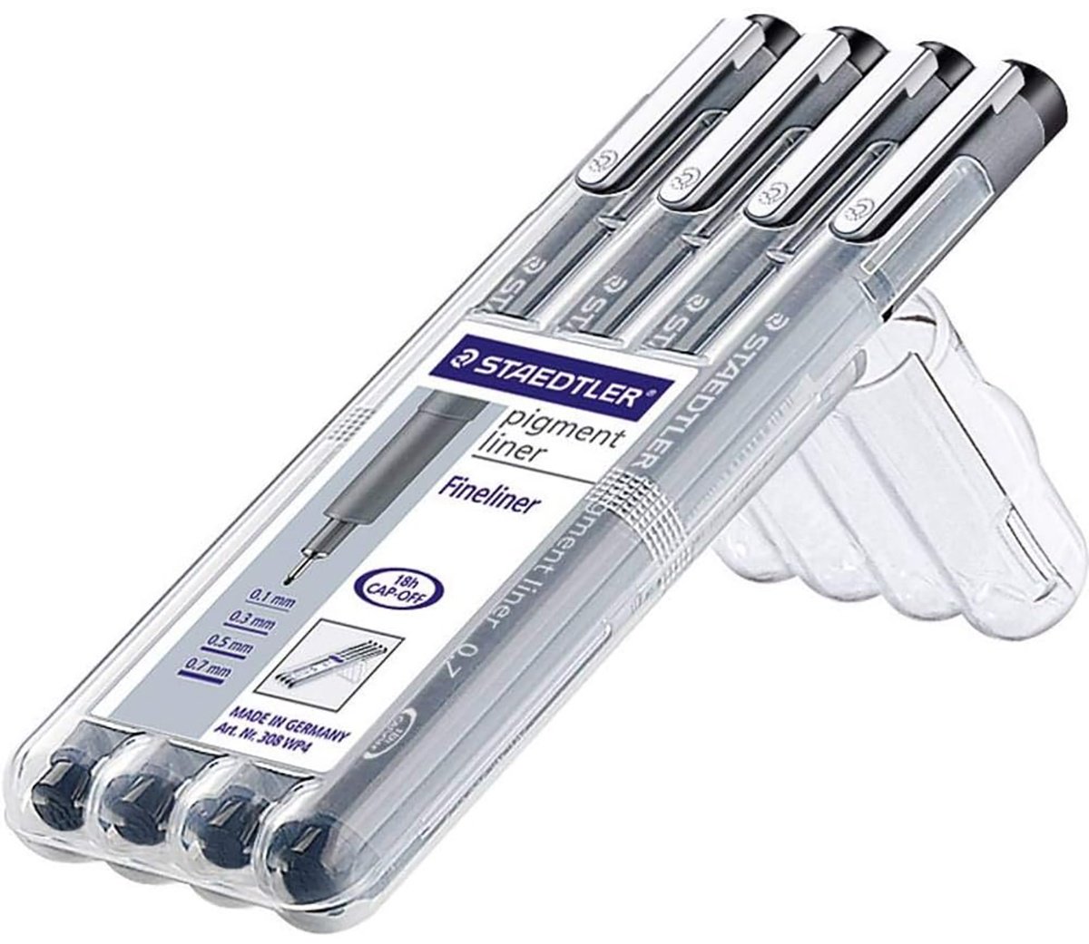 Ручка капиллярная STAEDTLER 308 WP4 05 4 шт, 0.1 мм, цвет чернил черный купить,NaN