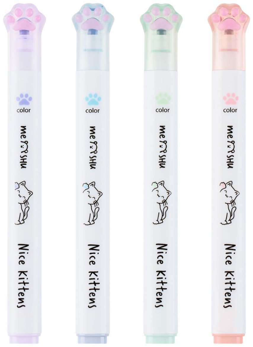 Маркер MESHU MS_66408, 4 шт, 1 мм, разноцветный купить,NaN