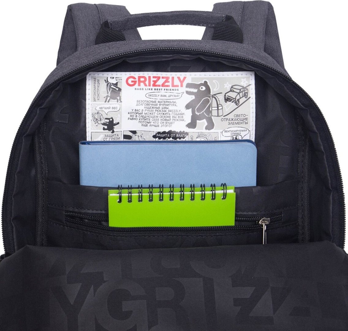 Рюкзак Grizzly полиэстер серый купить,NaN
