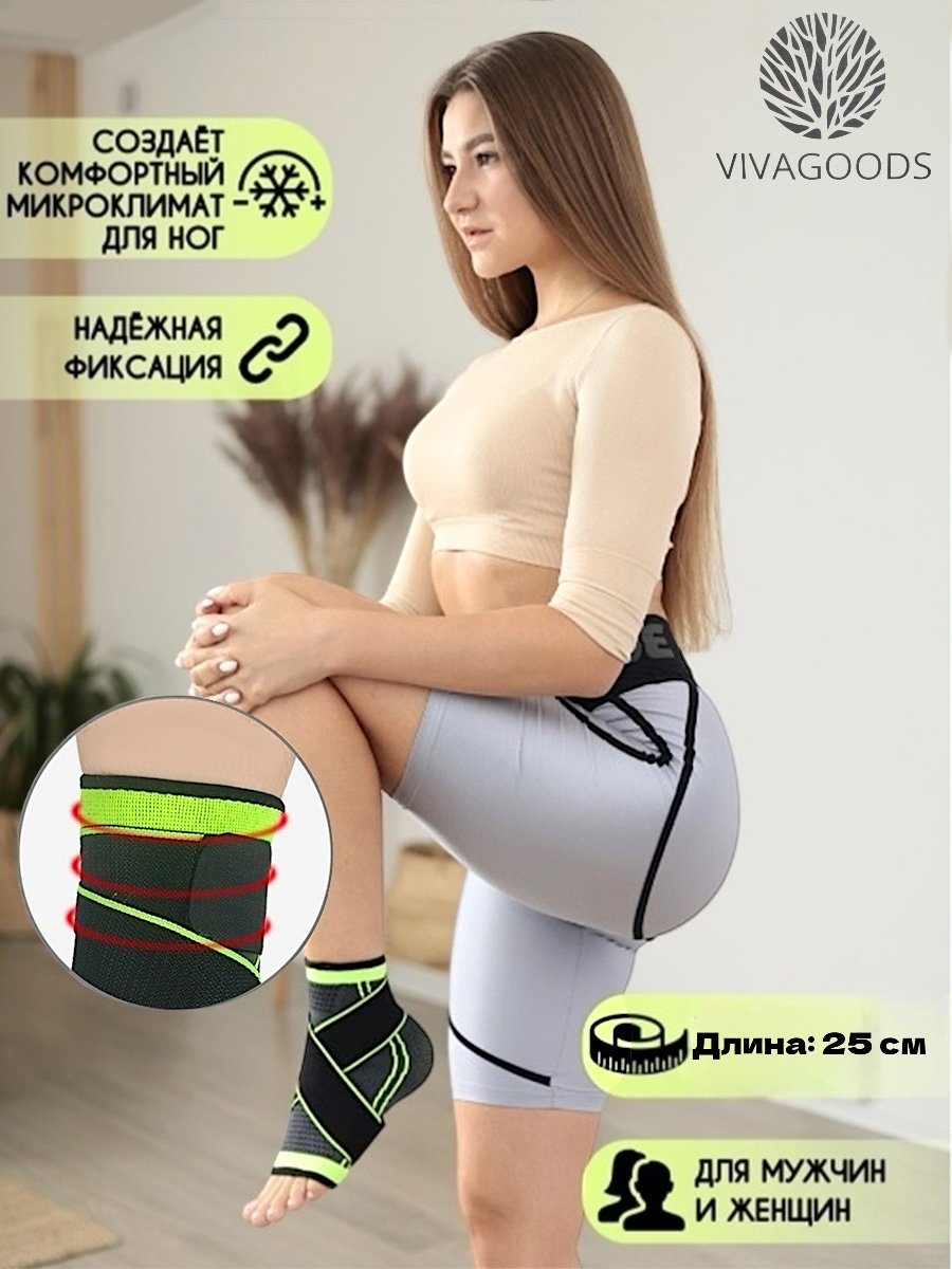Бандаж VIVAGOODS PRC черный, серый, зеленый M купить,NaN