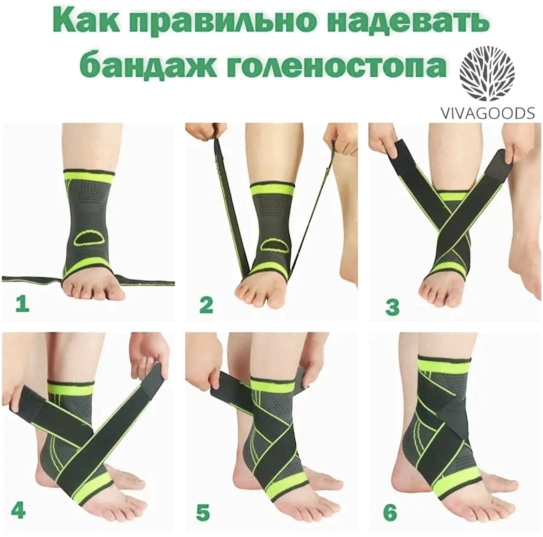 Бандаж VIVAGOODS PRC черный, серый, зеленый M купить,NaN