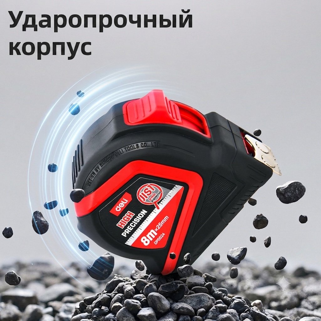 DELI рулетка бытовая, строительная DP5524, 8 м х 25 мм