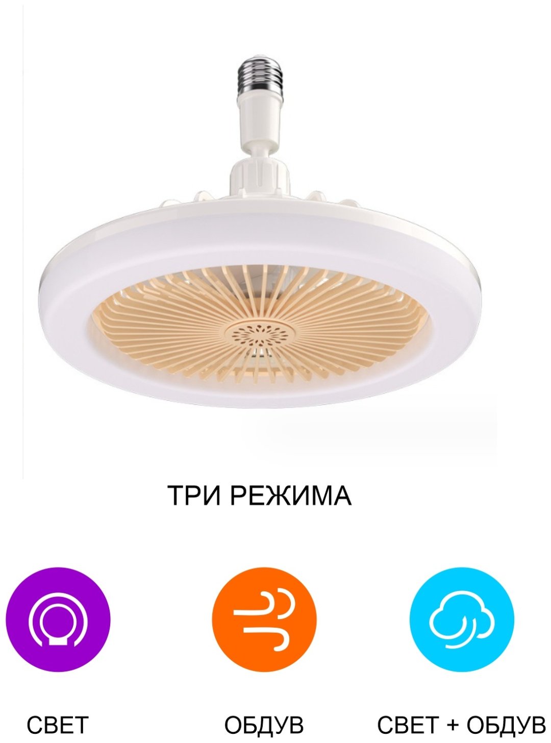 FAN 85W E27, светодиодная, холодный белый
