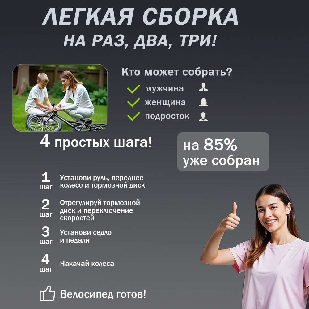Велосипед biss-1024 2024 24 дюйма черный-синий купить,73000