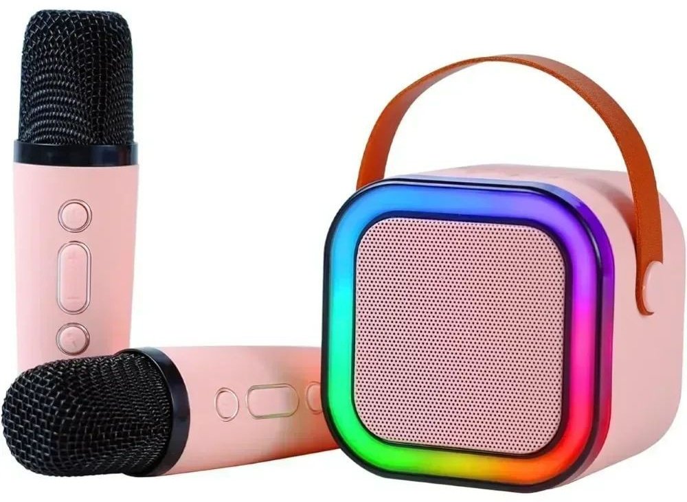 Портативная колонка Colorful karaoke sound system розовый купить,NaN
