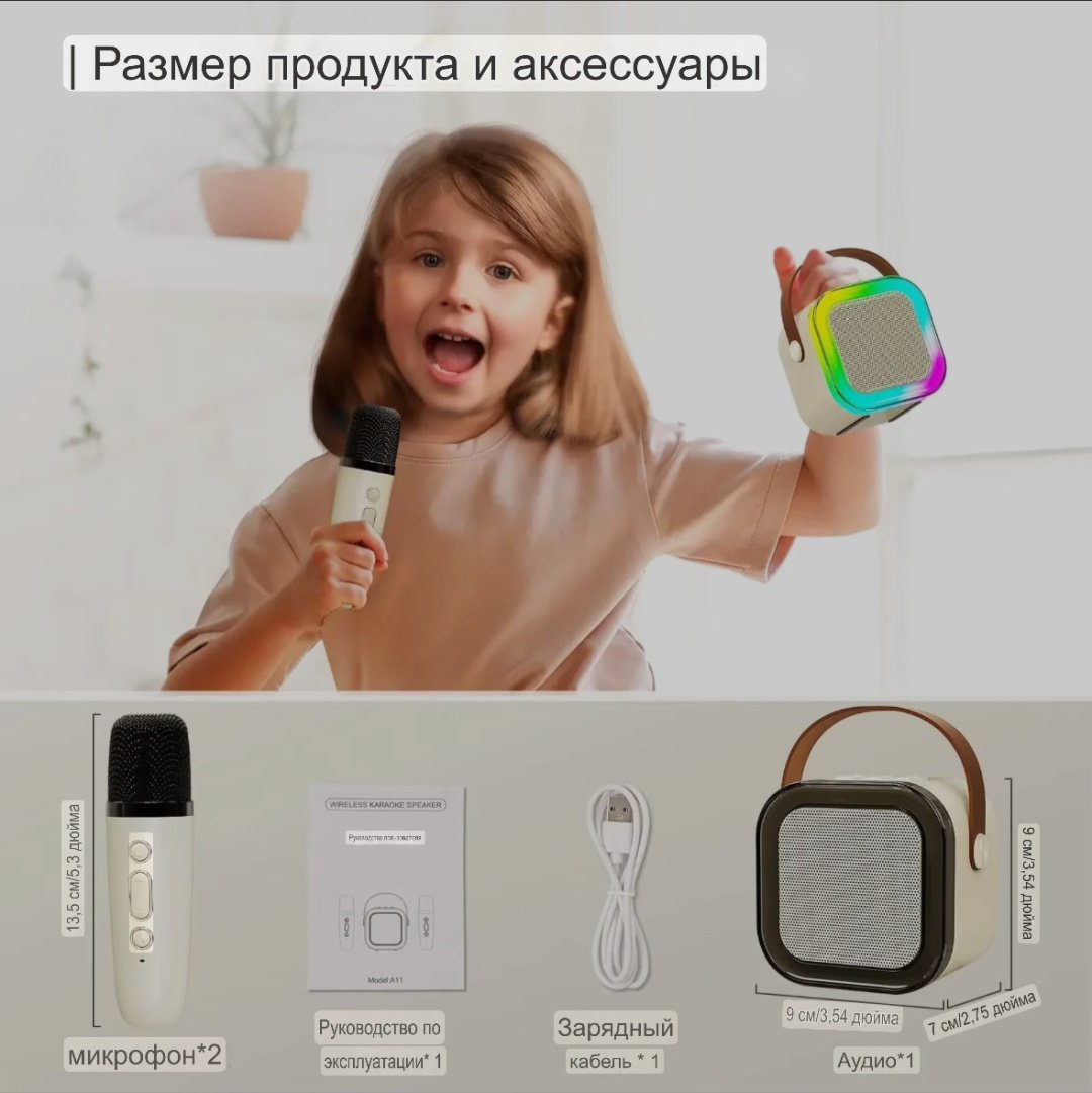 Портативная колонка Colorful karaoke sound system розовый купить,NaN