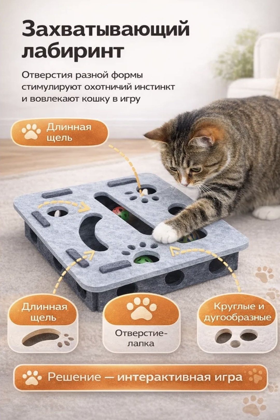 Homing игра головоломка и когтеточка, серая