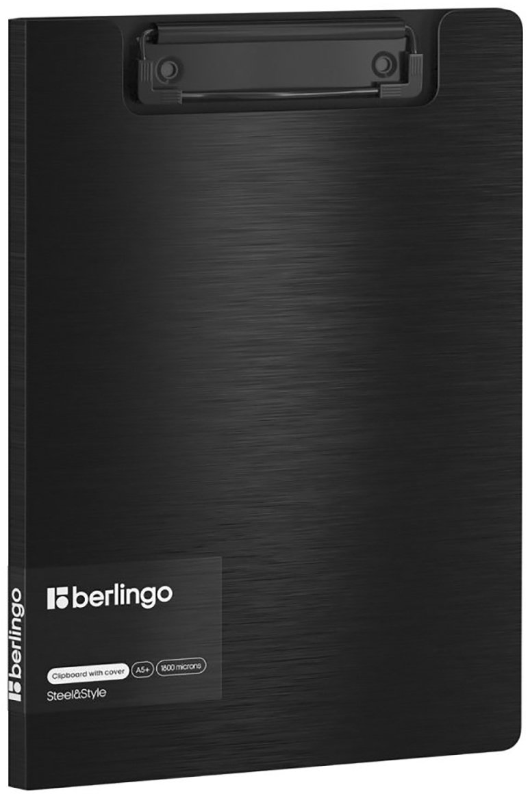 Папка-планшет Berlingo Steel&Style, А5+ зажим, черный купить,NaN