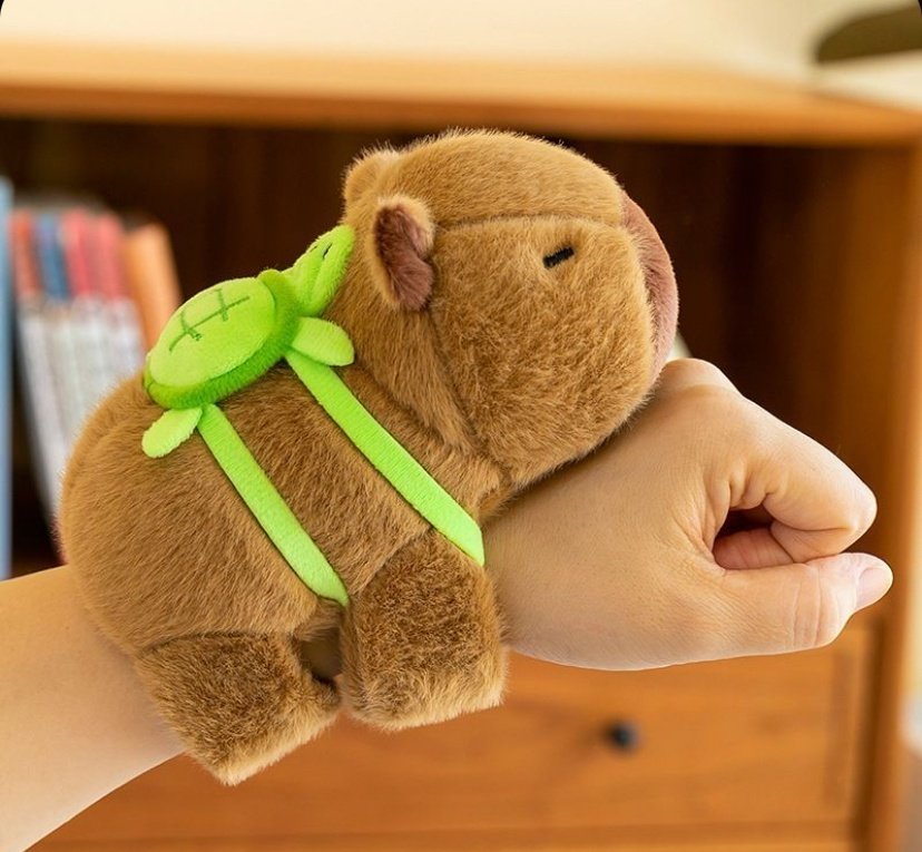 Мягкая игрушка Капибара браслет с рюкзаком, 15 см