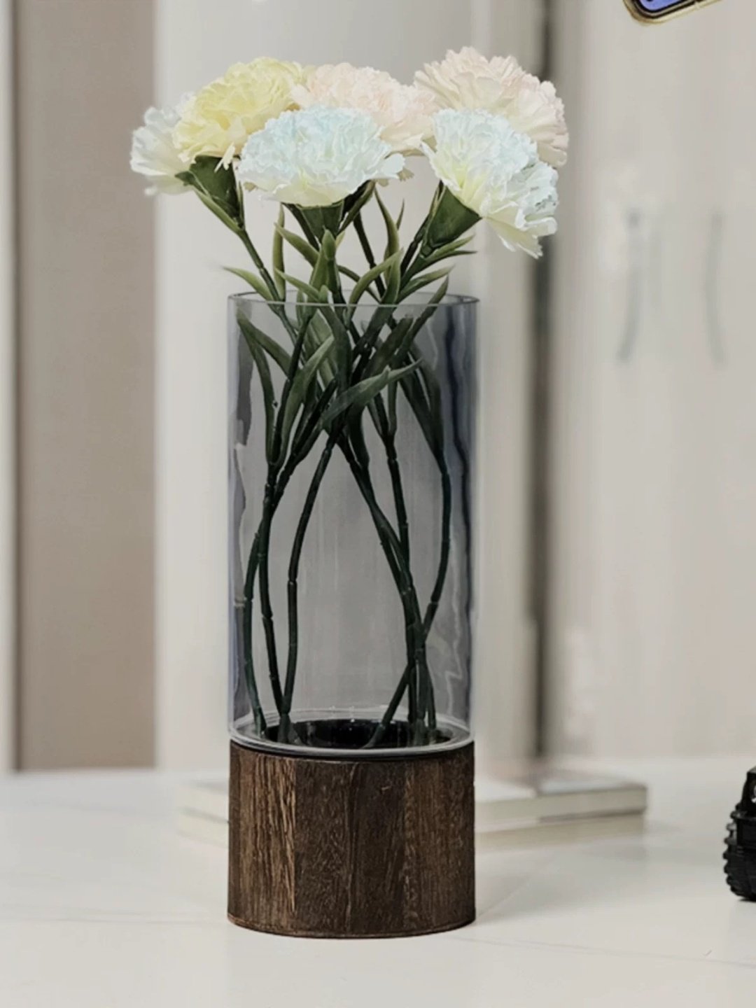Wowdecor.kz ваза 26 см 20200839, дерево, стекло