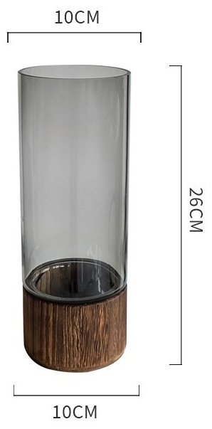 Wowdecor.kz ваза 26 см 20200839, дерево, стекло