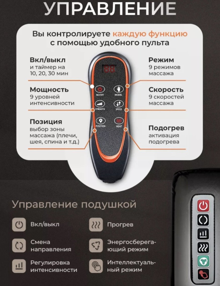 Arbeee Relaxia Essential GREY массажный матрас для тела, 3D-массаж, серый