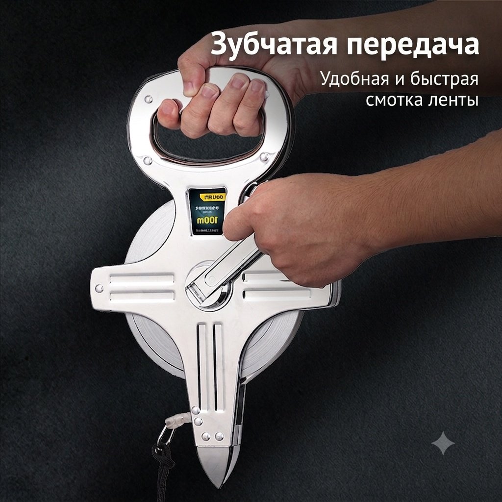 DELI рулетка строительная, геодезическая DL91100, 100 м х 12.5 мм